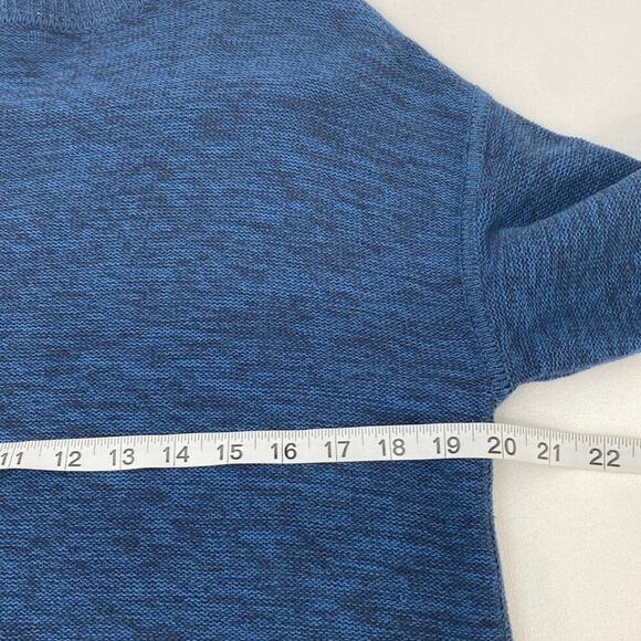 White + Warren Cotton Boxy Cut Sweater Women's Medium Blue - Picture 7 of 8